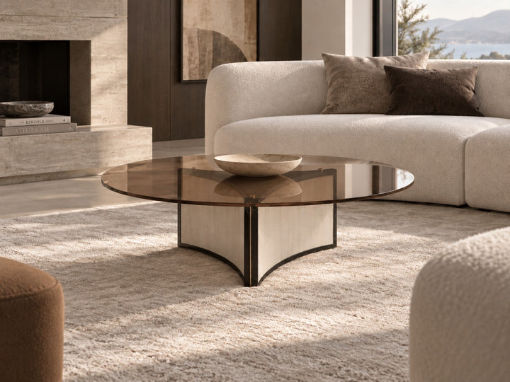 Casa Magna AURA Couchtisch Ø100 · Glas – Ø 100 × 31 cm