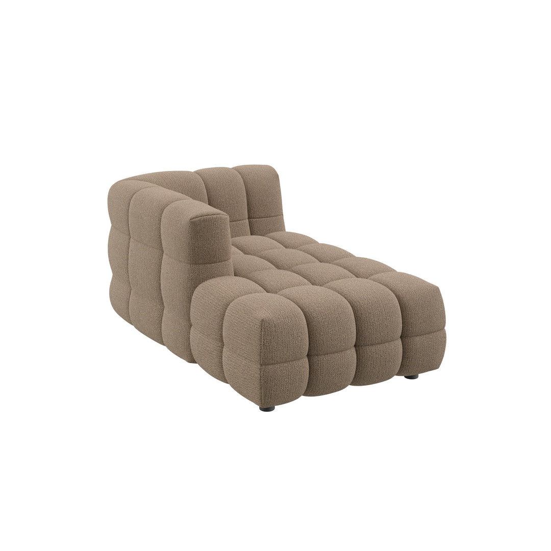 Dôme Deco BASEL Modul Chaiselongue links in Creme – modulares Designsofa für moderne Wohnräume