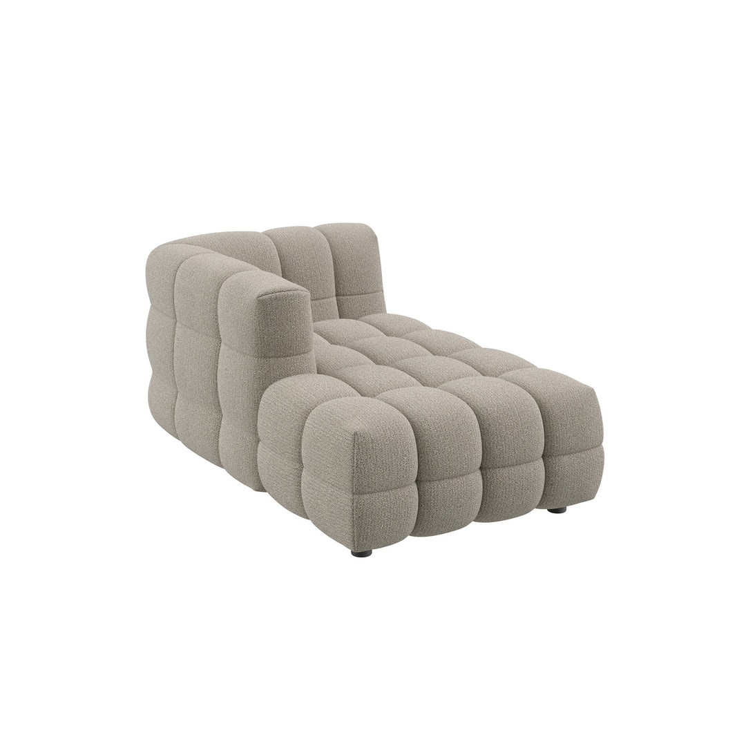 Dôme Deco BASEL Modul Chaiselongue links in Creme – modulares Designsofa für moderne Wohnräume