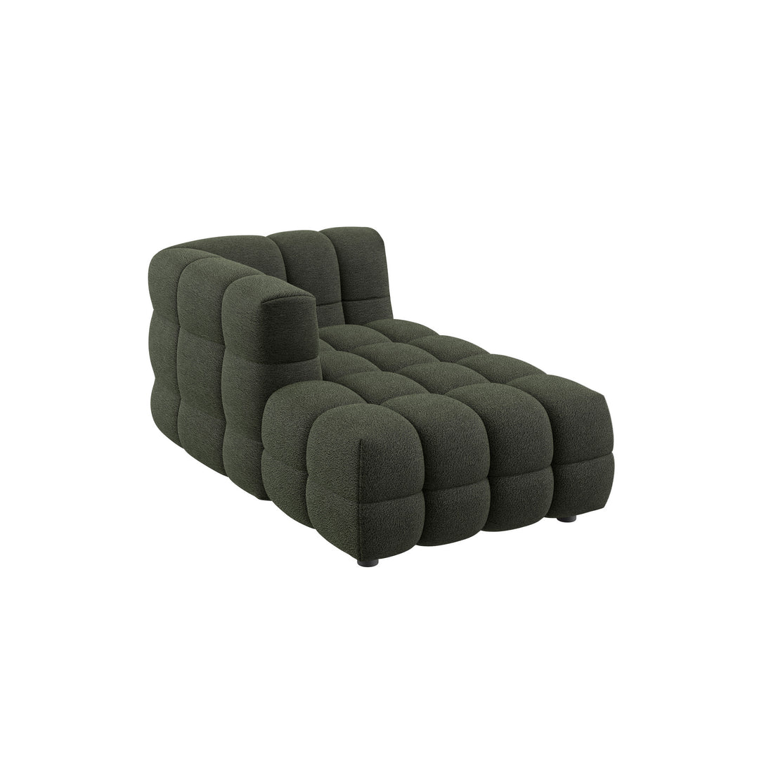 Dôme Deco BASEL Modul Chaiselongue links in Creme – modulares Designsofa für moderne Wohnräume
