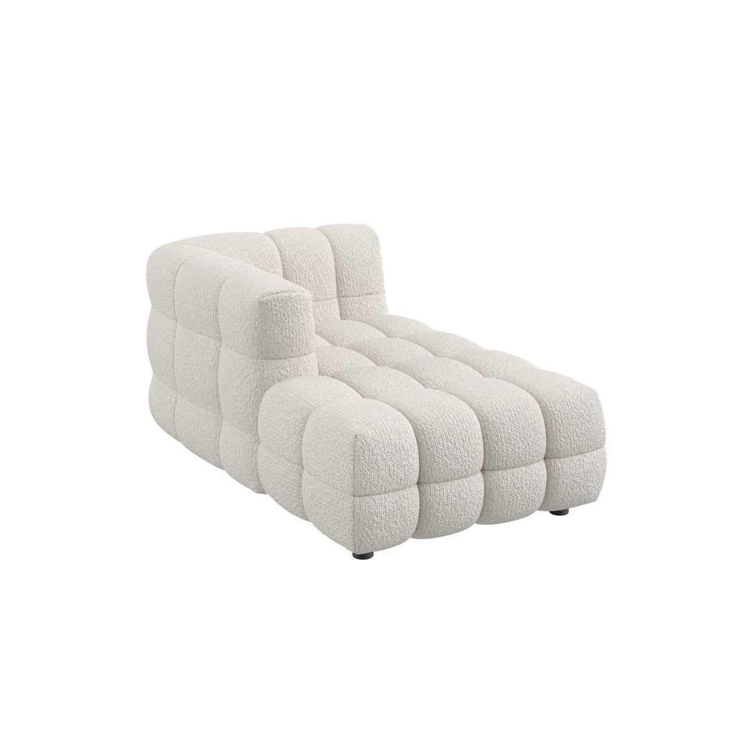 Dôme Deco BASEL Modul Chaiselongue links in Creme – modulares Designsofa für moderne Wohnräume