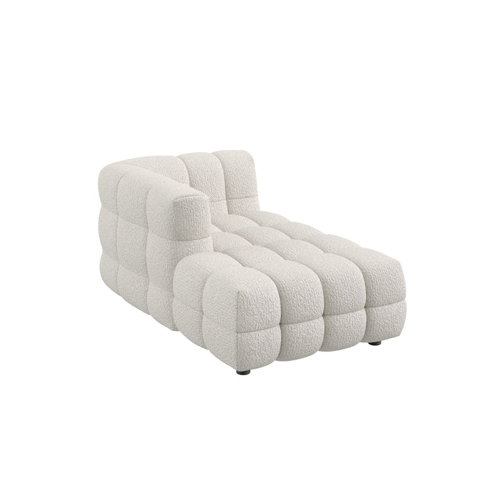 Dôme Deco BASEL Modul Chaiselongue links in Creme – modulares Designsofa für moderne Wohnräume