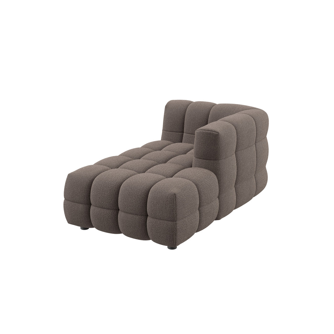 Dôme Deco BASEL Modul Chaiselongue rechts in Creme – modulares Designsofa für moderne Wohnräume