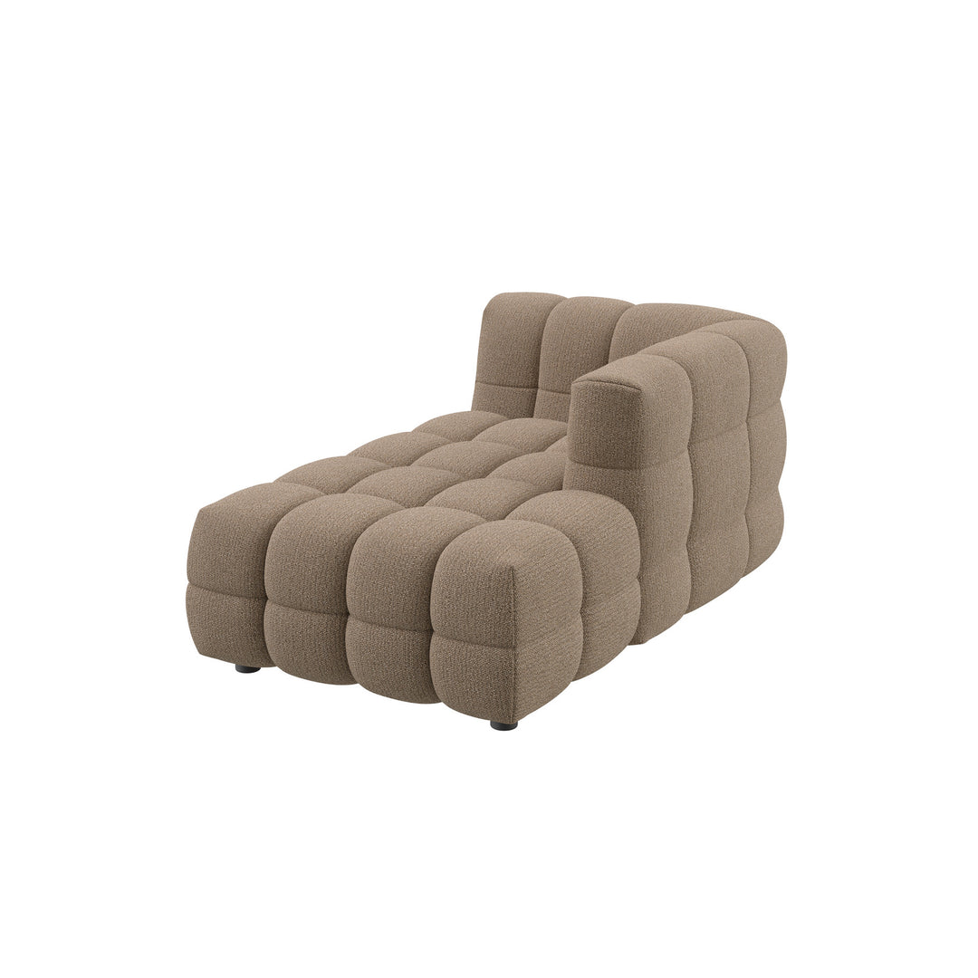 Dôme Deco BASEL Modul Chaiselongue rechts in Creme – modulares Designsofa für moderne Wohnräume