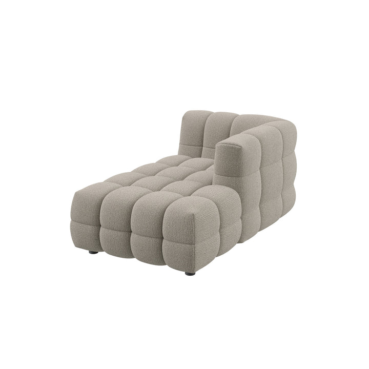 Dôme Deco BASEL Modul Chaiselongue rechts in Creme – modulares Designsofa für moderne Wohnräume