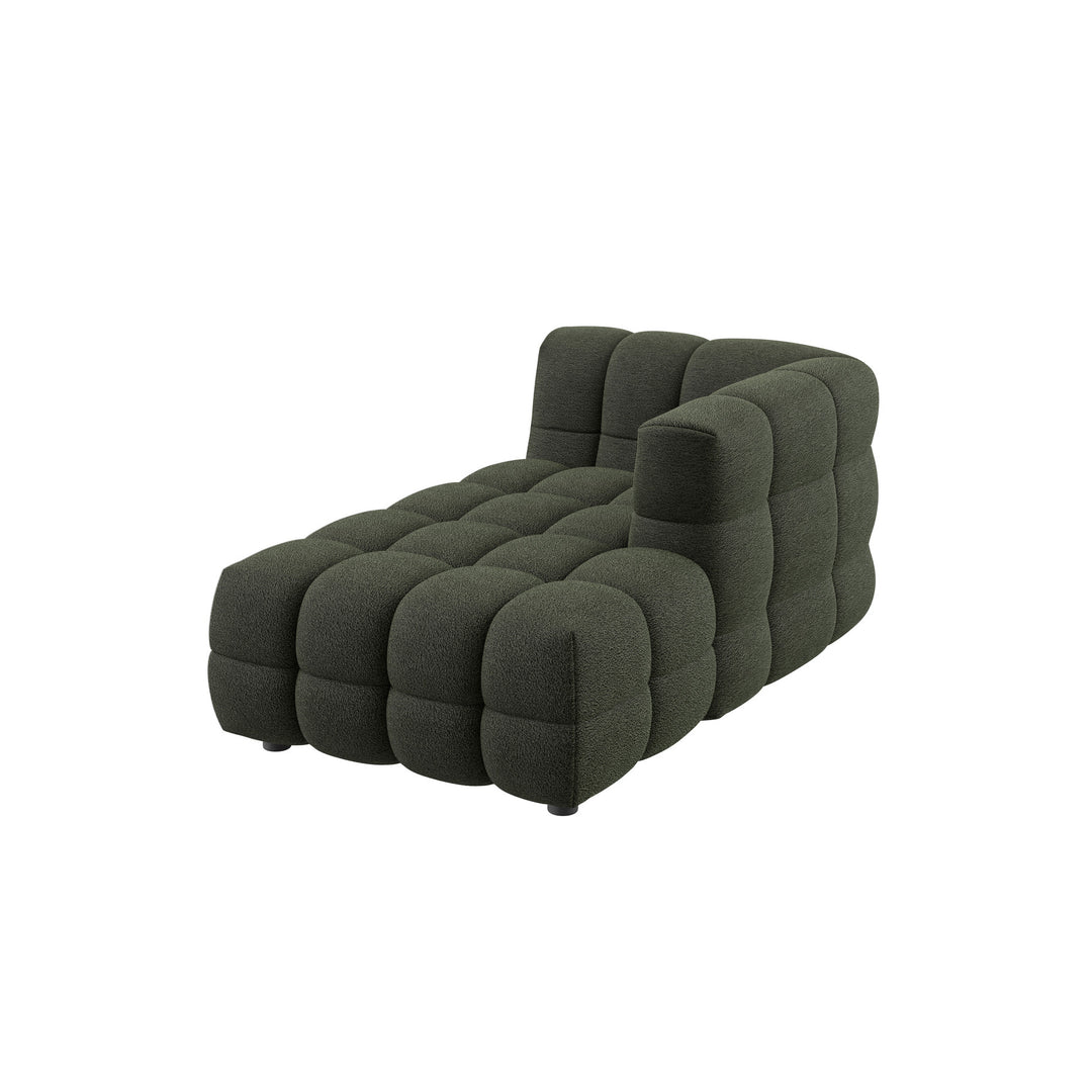 Dôme Deco BASEL Modul Chaiselongue rechts in Creme – modulares Designsofa für moderne Wohnräume