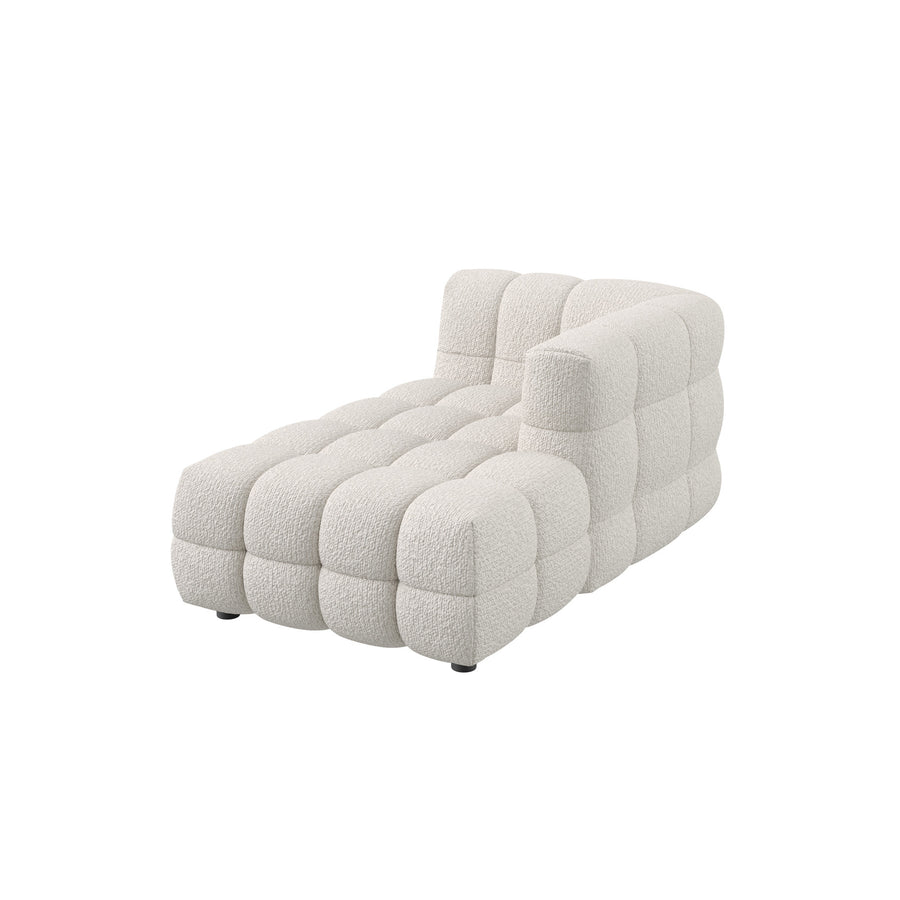 Dôme Deco BASEL Modul Chaiselongue rechts in Creme – modulares Designsofa für moderne Wohnräume