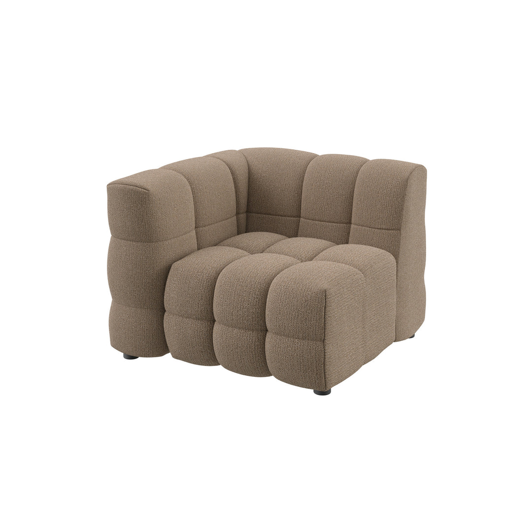 Dôme Deco BASEL Modul Armlehne links in Creme – modulares Designsofa für moderne Wohnräume