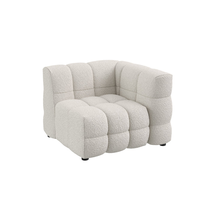 Dôme Deco BASEL Modul Armlehne rechts in Creme – modulares Designsofa für moderne Wohnräume