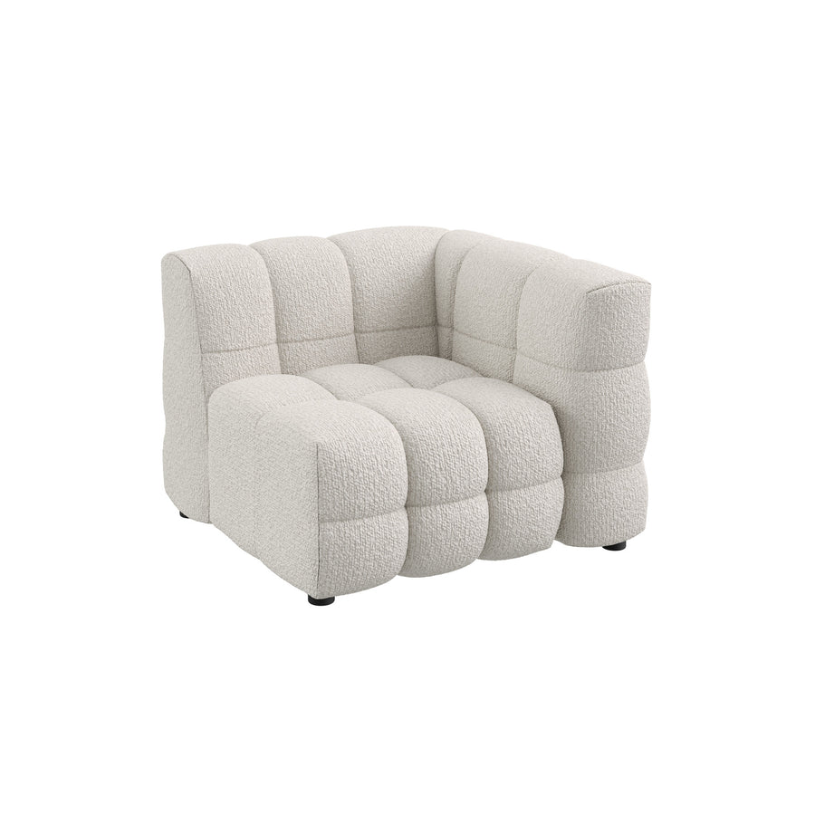 Dôme Deco BASEL Modul Armlehne rechts in Creme – modulares Designsofa für moderne Wohnräume