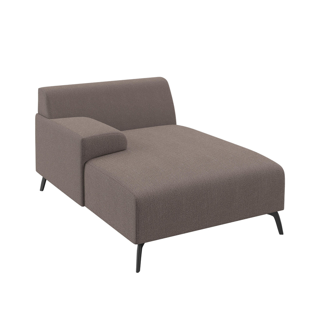 Dôme Deco LUGANO Modul Chaiselongue links in Creme – modulares Designsofa für moderne Wohnräume