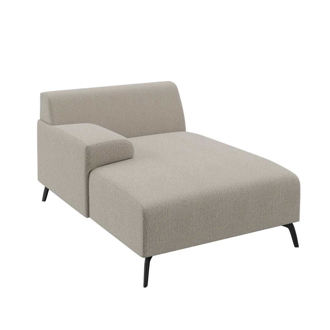 Dôme Deco LUGANO Modul Chaiselongue links in Creme – modulares Designsofa für moderne Wohnräume