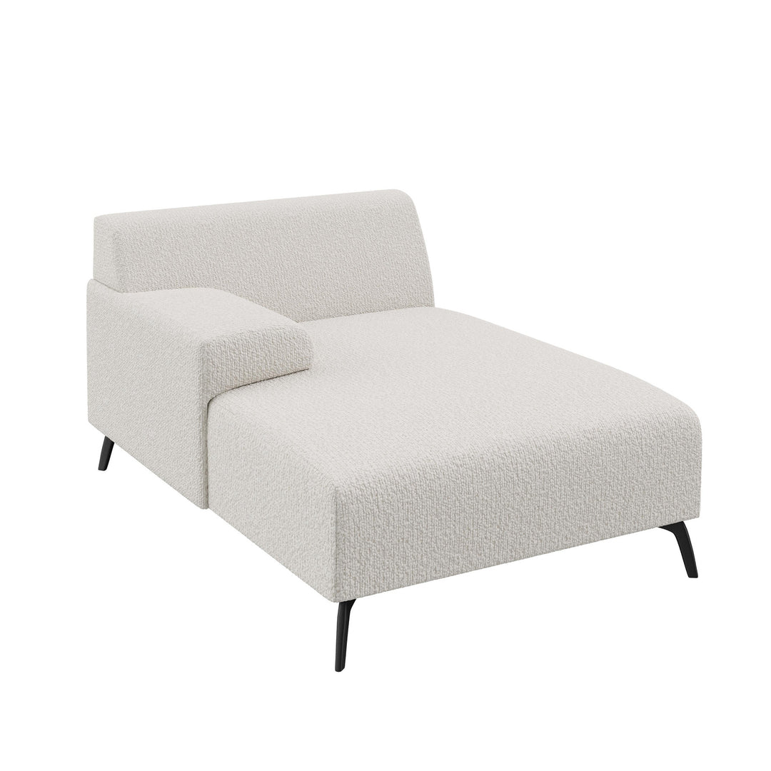 Dôme Deco LUGANO Modul Chaiselongue links in Creme – modulares Designsofa für moderne Wohnräume