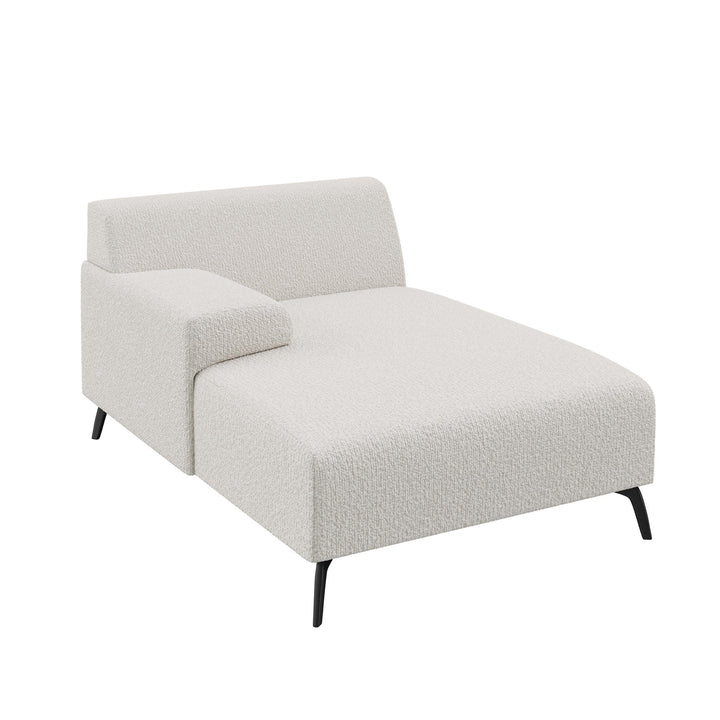 Dôme Deco LUGANO Modul Chaiselongue links in Creme – modulares Designsofa für moderne Wohnräume
