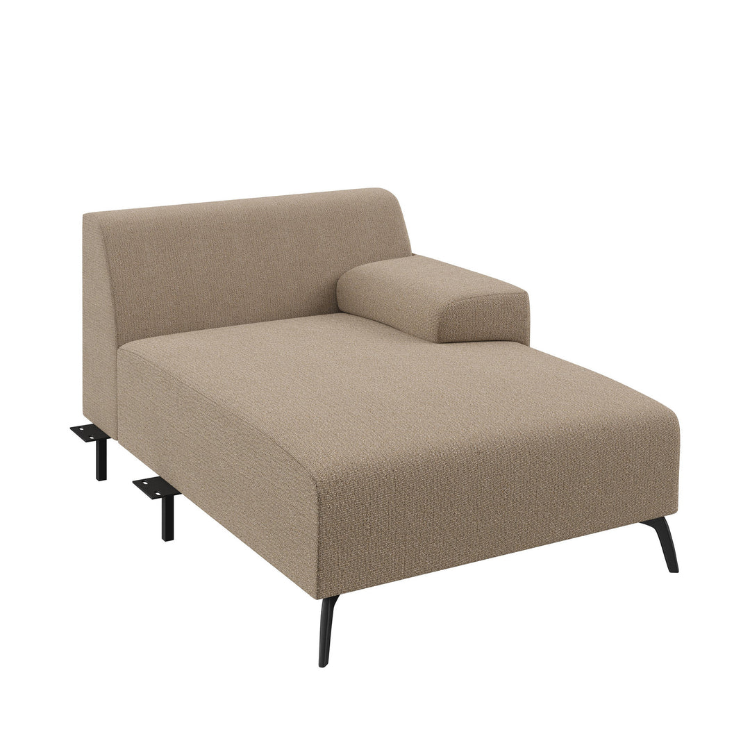 Dôme Deco LUGANO Modul Chaiselongue rechts in Creme – modulares Designsofa für moderne Wohnräume