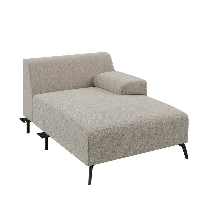 Dôme Deco LUGANO Modul Chaiselongue rechts in Creme – modulares Designsofa für moderne Wohnräume