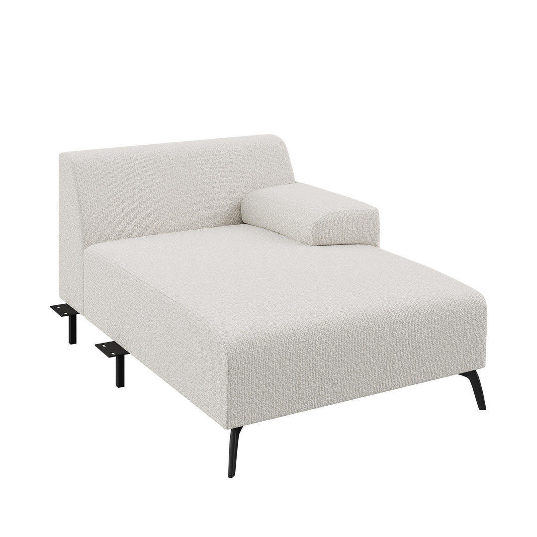 Dôme Deco LUGANO Modul Chaiselongue rechts in Creme – modulares Designsofa für moderne Wohnräume