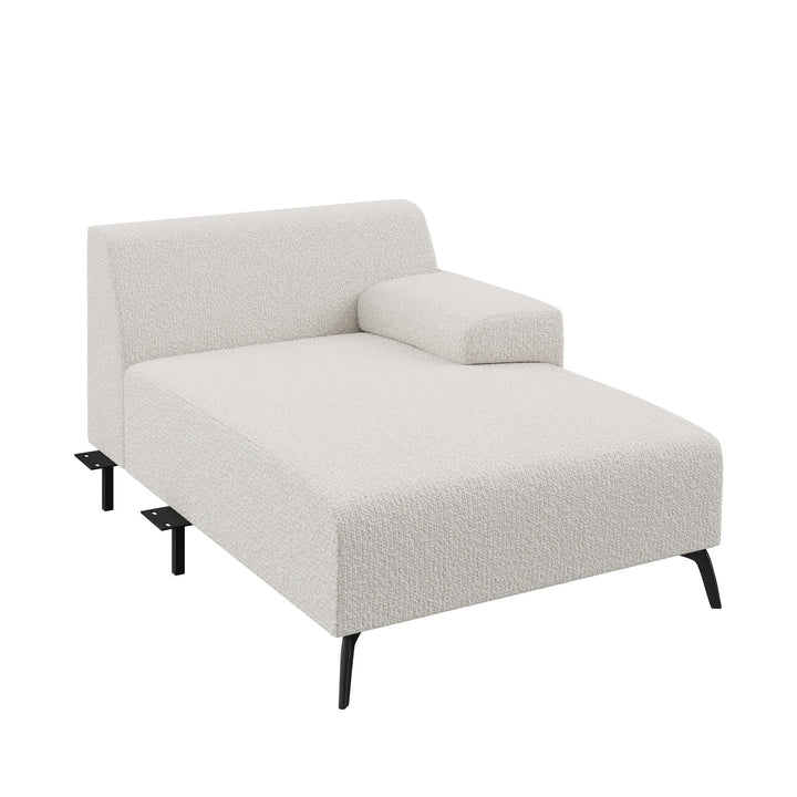 Dôme Deco LUGANO Modul Chaiselongue rechts in Creme – modulares Designsofa für moderne Wohnräume
