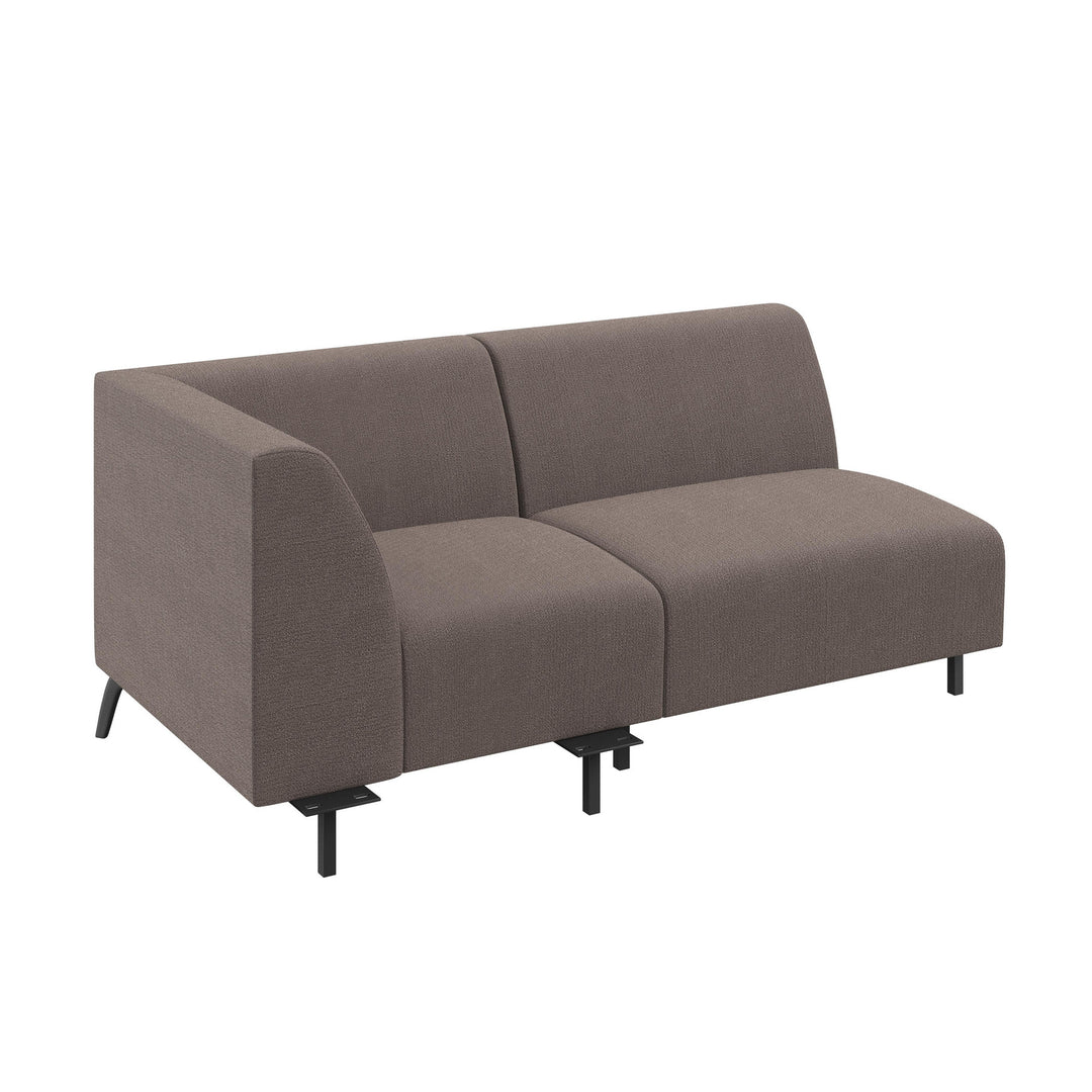 Dôme Deco LUGANO Modul Eckmodul links in Creme – modulares Designsofa für moderne Wohnräume