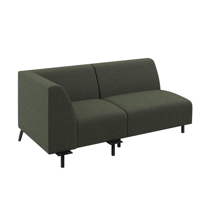Dôme Deco LUGANO Modul Eckmodul links in Creme – modulares Designsofa für moderne Wohnräume