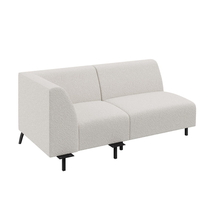 Dôme Deco LUGANO Modul Eckmodul links in Creme – modulares Designsofa für moderne Wohnräume
