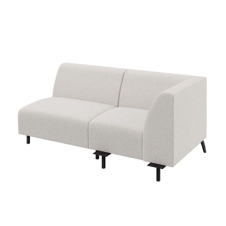 Dôme Deco LUGANO Modul Eckmodul rechts in Creme – modulares Designsofa für moderne Wohnräume