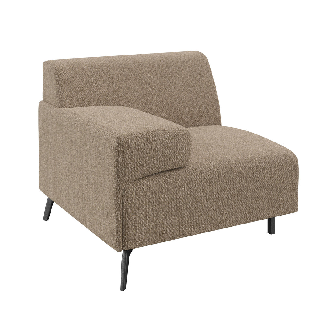 Dôme Deco LUGANO Modul Eckmodul Armlehne links in Creme – modulares Designsofa für moderne Wohnräume