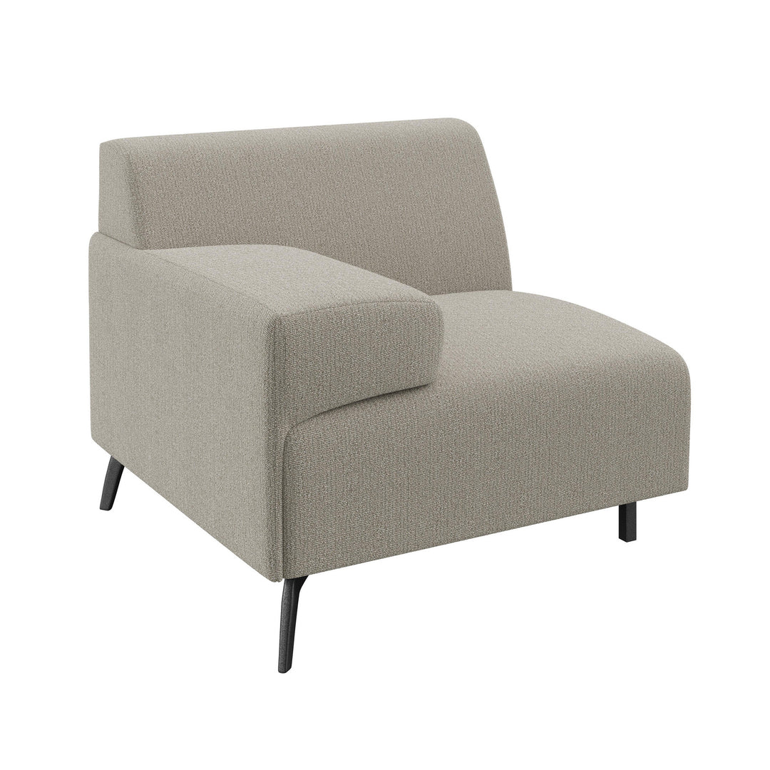 Dôme Deco LUGANO Modul Eckmodul Armlehne links in Creme – modulares Designsofa für moderne Wohnräume