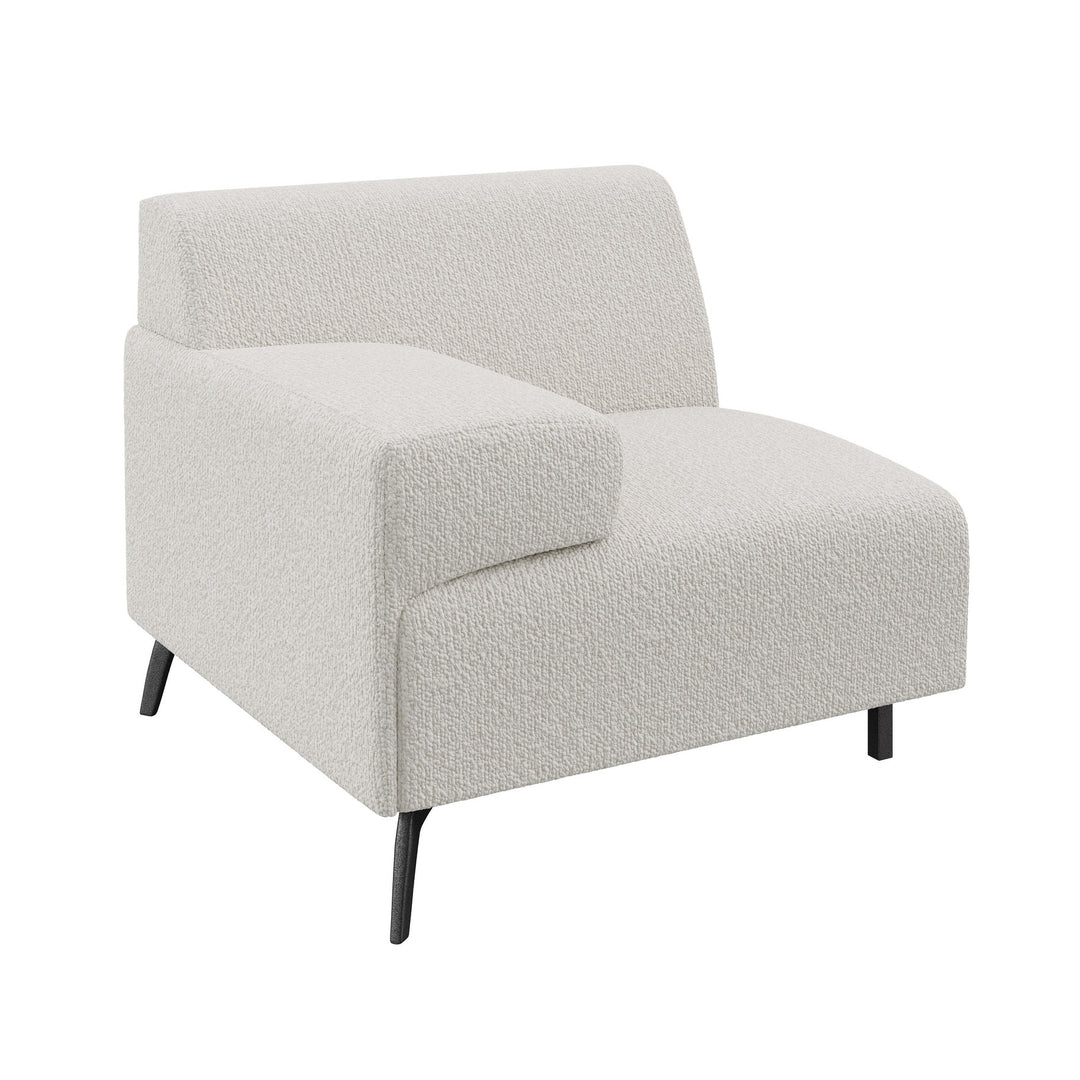 Dôme Deco LUGANO Modul Eckmodul Armlehne links in Creme – modulares Designsofa für moderne Wohnräume