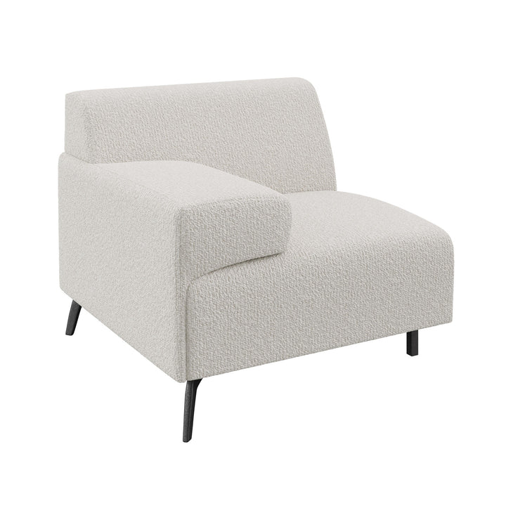 Dôme Deco LUGANO Modul Eckmodul Armlehne links in Creme – modulares Designsofa für moderne Wohnräume