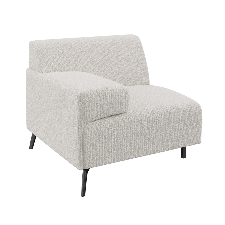 Dôme Deco LUGANO Modul Eckmodul Armlehne links in Creme – modulares Designsofa für moderne Wohnräume