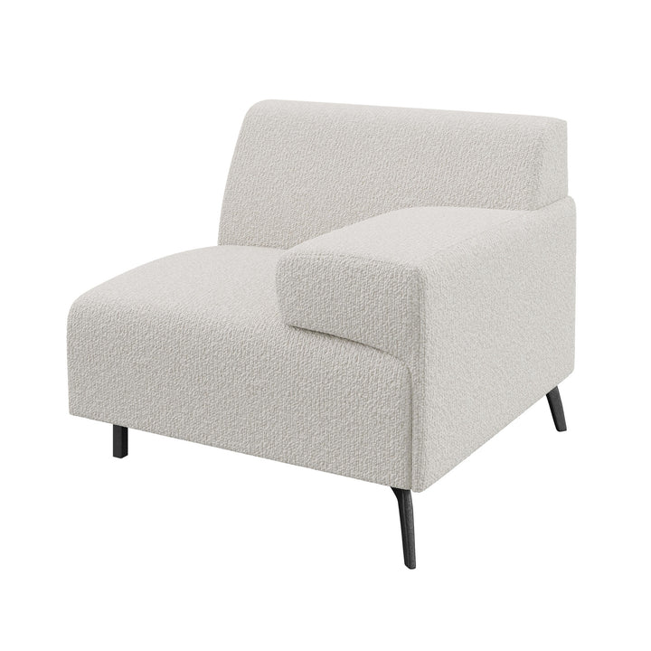 Dôme Deco LUGANO Modul Eckmodul Armlehne rechts in Creme – modulares Designsofa für moderne Wohnräume