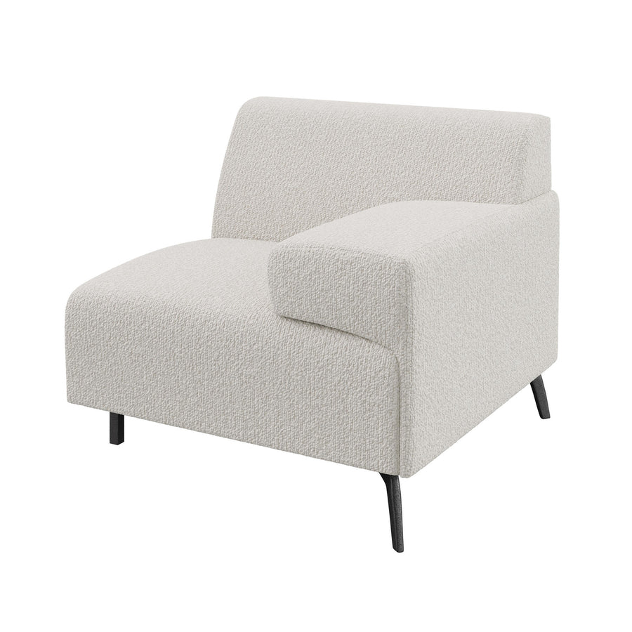 Dôme Deco LUGANO Modul Eckmodul Armlehne rechts in Creme – modulares Designsofa für moderne Wohnräume