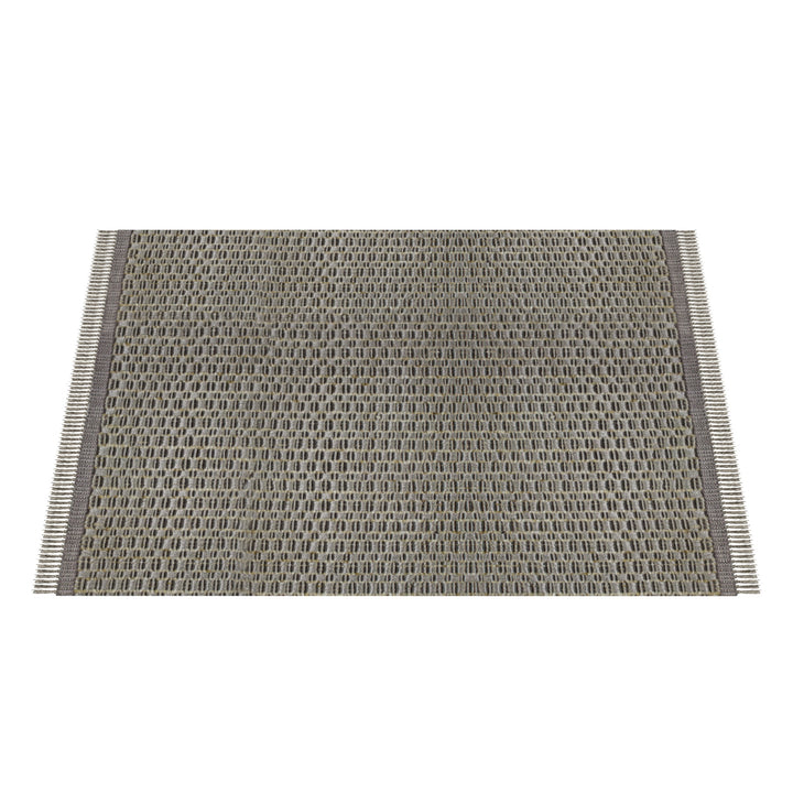Dôme Deco NILA Teppich 200 × 300 in Silber – rechteckiger Designteppich für elegante Wohnräume