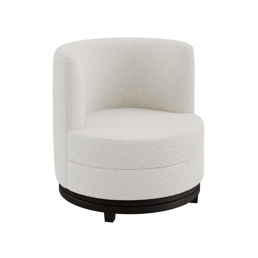 Dôme Deco AYDEN Drehsessel in Creme – moderner Drehsessel mit Loungekomfort