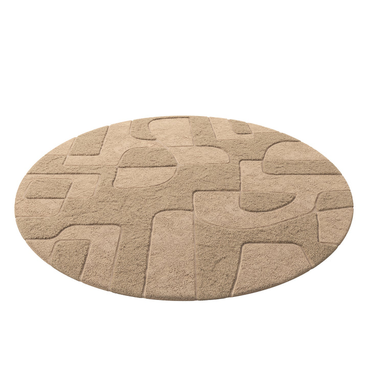 Dôme Deco SABI Teppich in Braun, Ø 300 cm – runder Designteppich für elegante Wohnräume