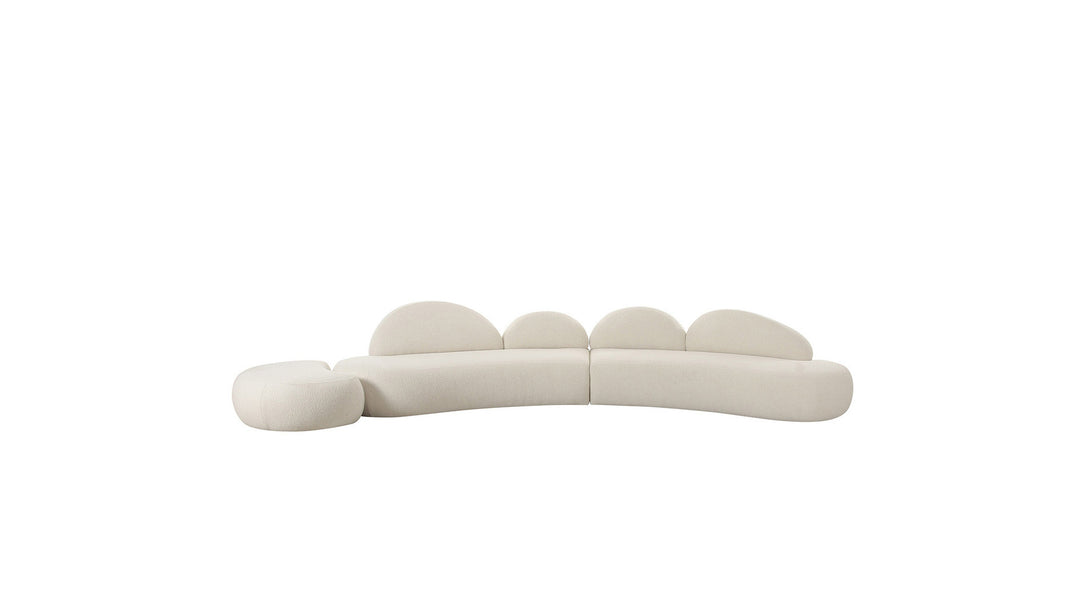 Dôme Deco TERAMO Sofa in Creme, 260 cm – Designsofa im modernen Dôme-Deco-Stil