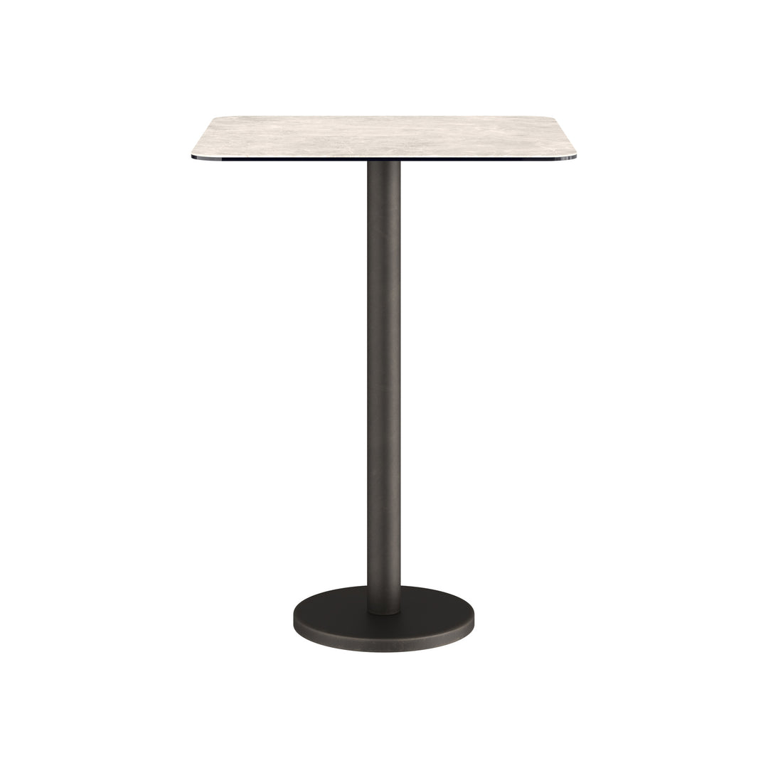 Dôme Deco BARI Bartisch quadratisch - 80cm in Creme – moderner Design-Bartisch für Bar- und Essbereiche