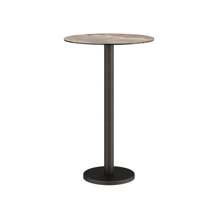 Dôme Deco BARI Bartisch rund in Choco – moderner Design-Bartisch für Bar- und Essbereiche
