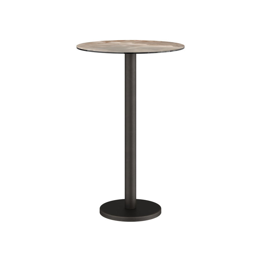 Dôme Deco BARI Bartisch rund in Choco – moderner Design-Bartisch für Bar- und Essbereiche