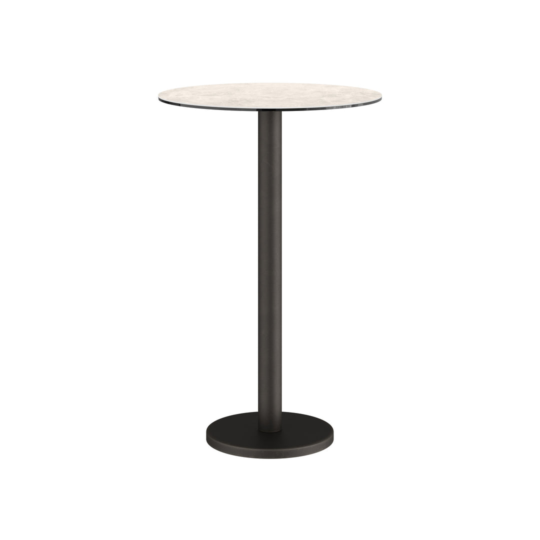 Dôme Deco BARI Bartisch rund in Creme – moderner Design-Bartisch für Bar- und Essbereiche
