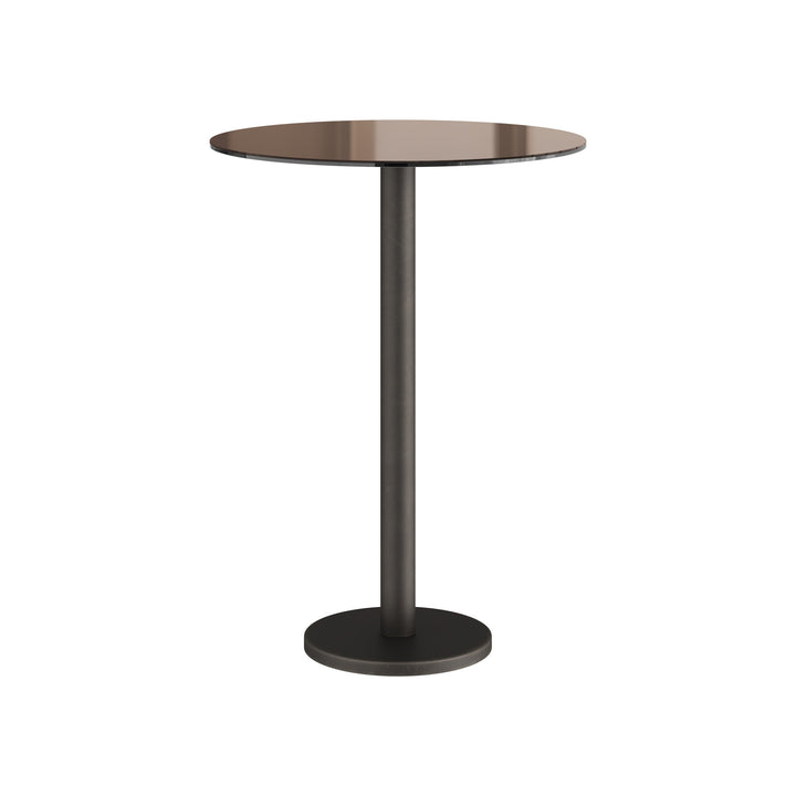 Dôme Deco DISA Bartisch rund in Dunkelbraun – moderner Design-Bartisch für Bar- und Essbereiche