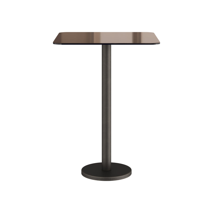 Dôme Deco DISA Bartisch quadratisch in Dunkelbraun – moderner Design-Bartisch für Bar- und Essbereiche