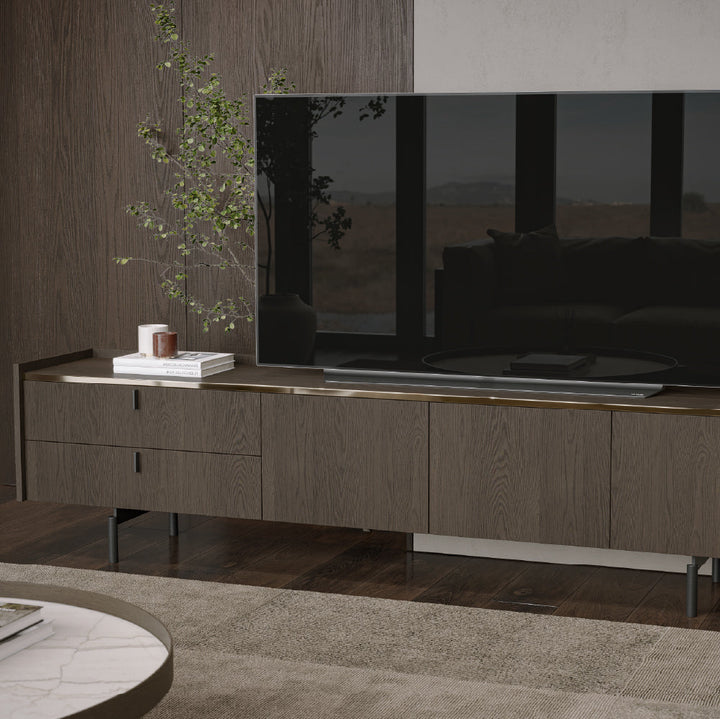 Evanyrouse Brera 240 cm 3 Türen TV-Möbel + 2 Schubladen – Lifestyleansicht 3
