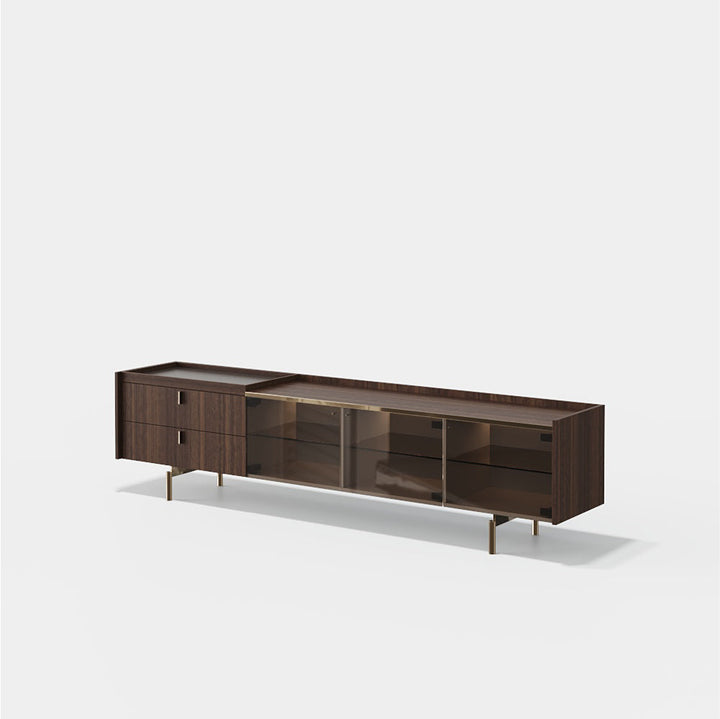 Evanyrouse Colline Glas 210 cm TV-Möbel mit Beleuchtung – Lifestyleansicht 1
