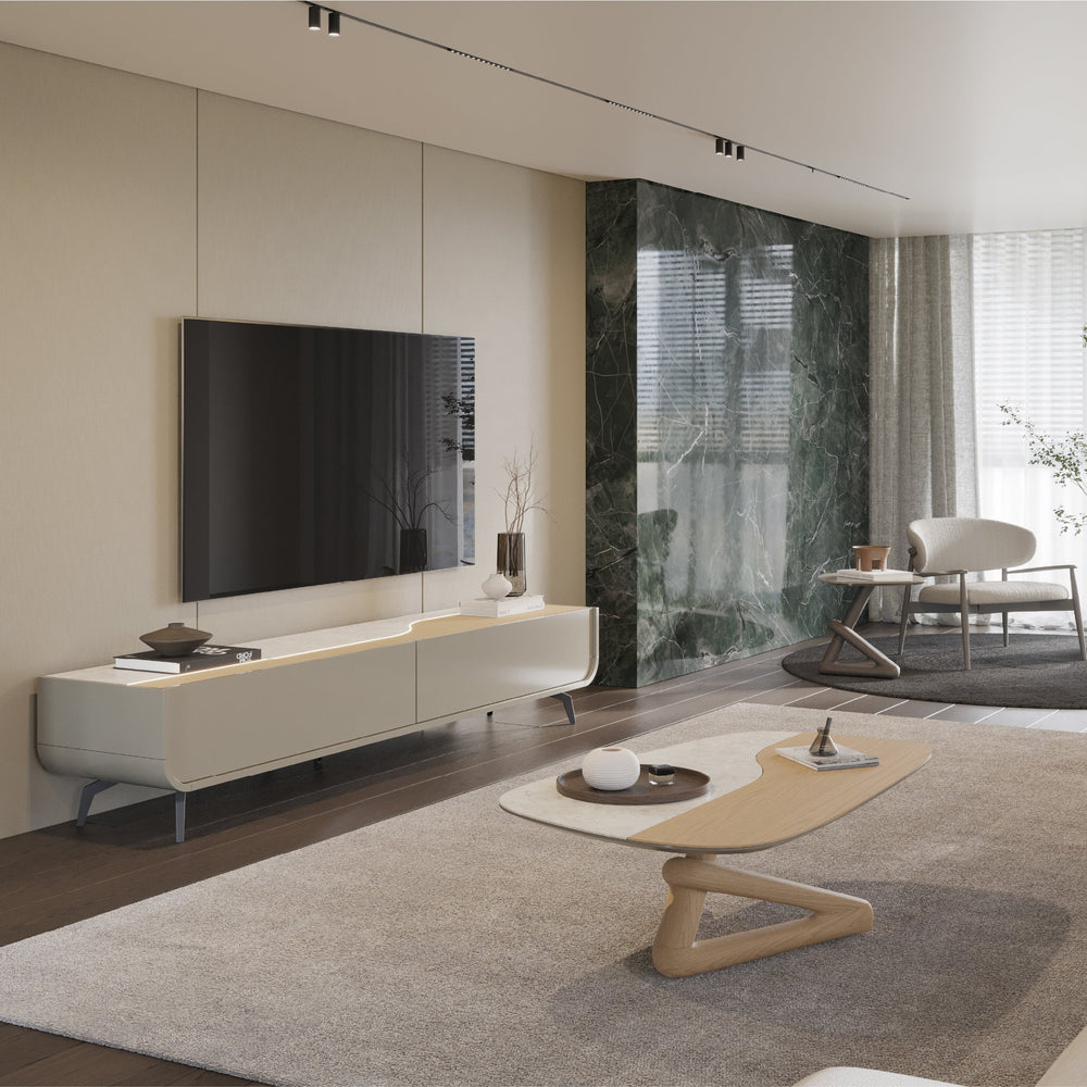 Evanyrouse Linard 2G II TV-Möbel mit Füßen und LED-Beleuchtung – Lifestyleansicht 2