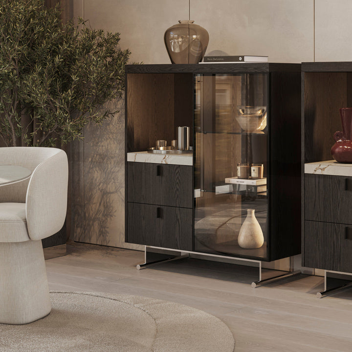 Evanyrouse Blanc Barschrank mit Beleuchtung – Lifestyleansicht 2