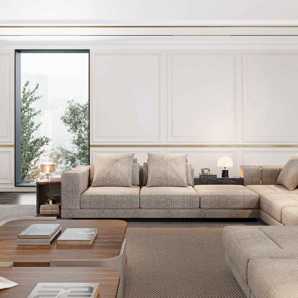 Evanyrouse Vercelli 3-Sitzer Sofa + Chaiselongue rechts – Lifestyleansicht 3