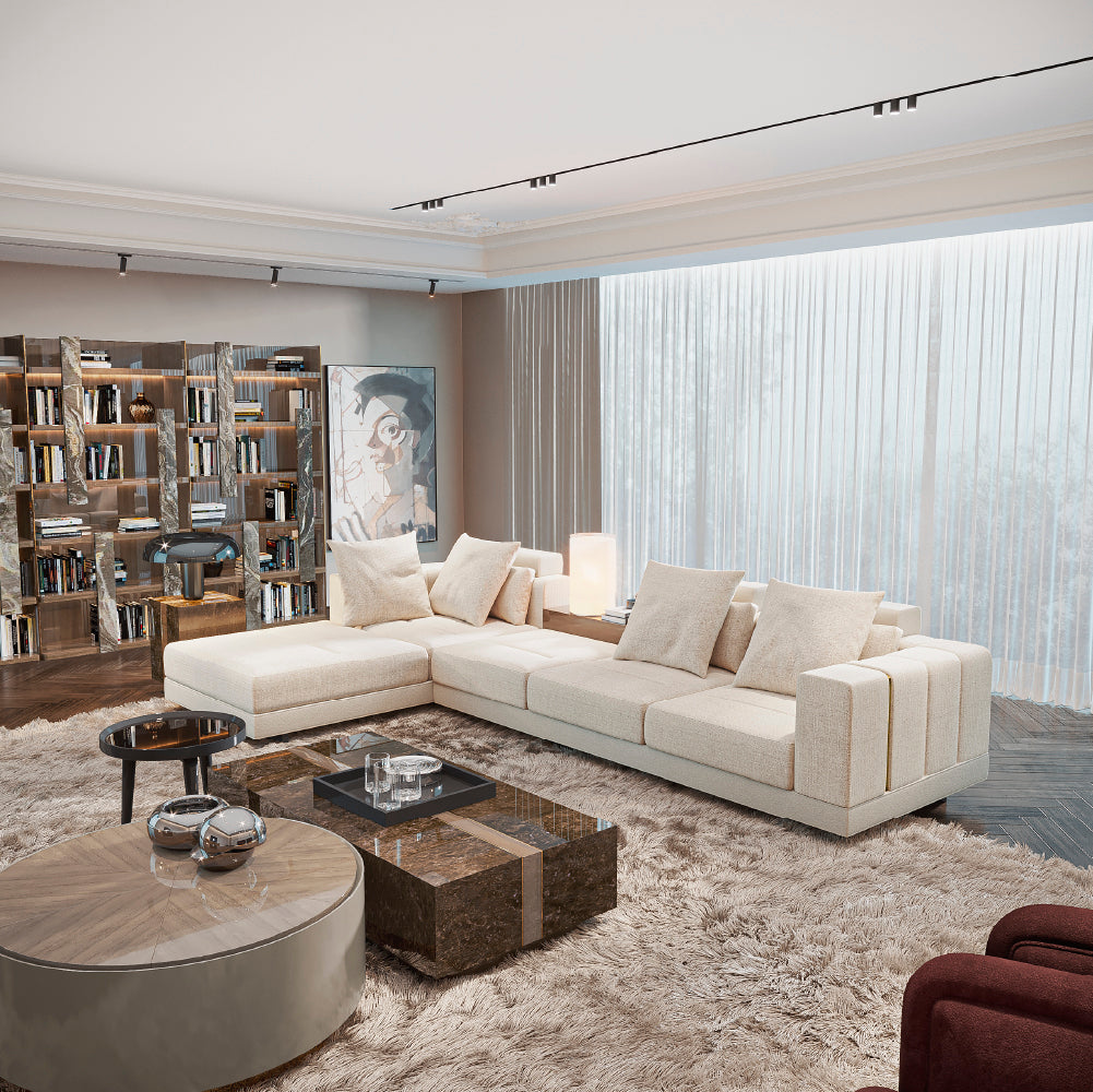 Evanyrouse Vercelli 3-Sitzer Sofa + Chaiselongue links – Lifestyleansicht 3